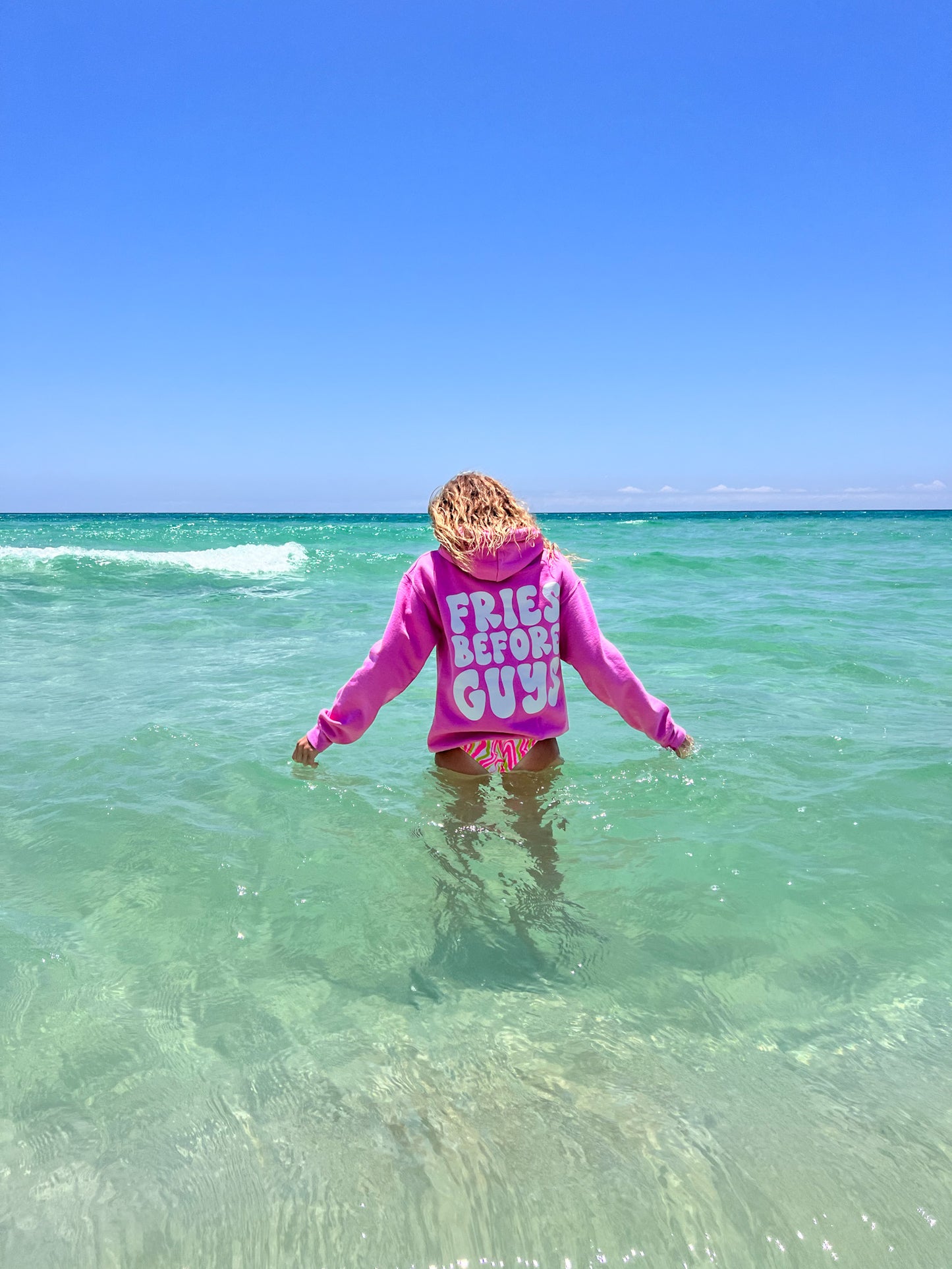 Fries Before Guys Pink Hoodie