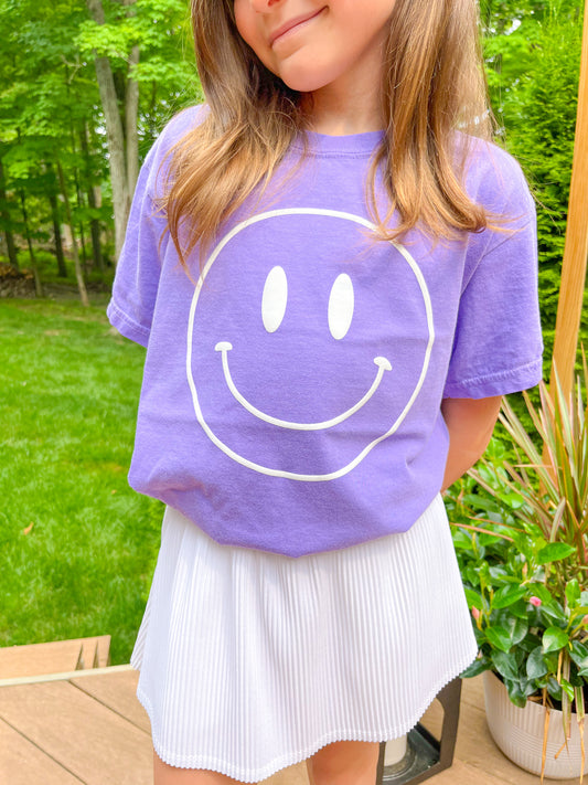 Smiley Face Kids T-shirt (Purple)